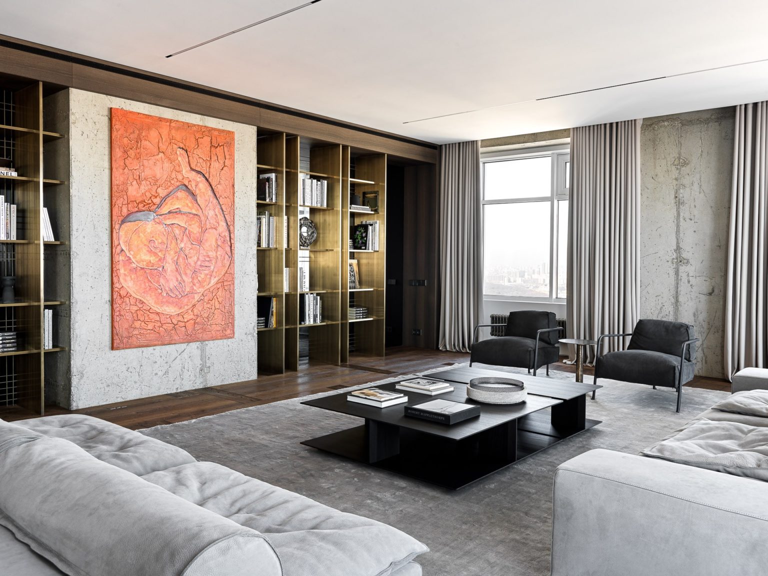 Living room with a painting